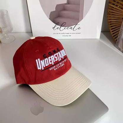 Panel Embroidered Cap Lettering Baseball Color