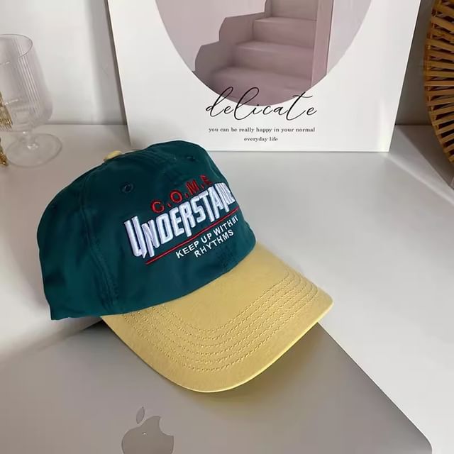 Panel Embroidered Cap Lettering Baseball Color