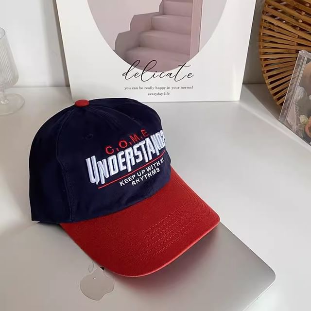 Panel Embroidered Cap Lettering Baseball Color