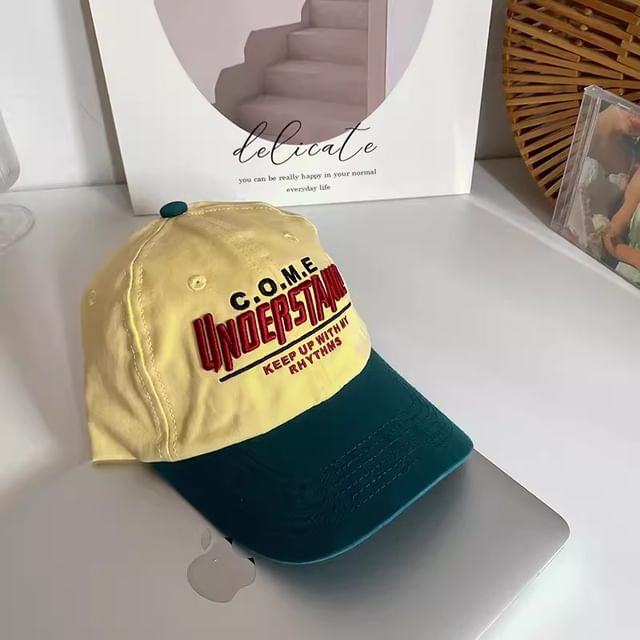 Panel Embroidered Cap Lettering Baseball Color