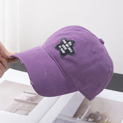 Star Baseball Applique Distressed Cap