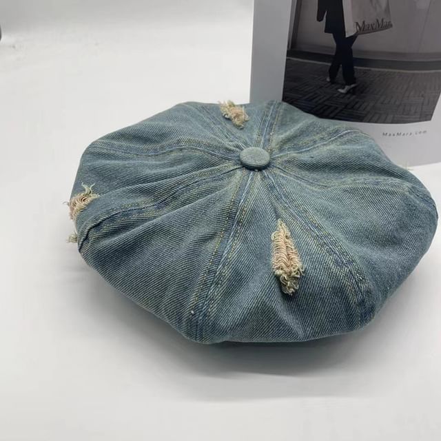 Beret Distressed Denim