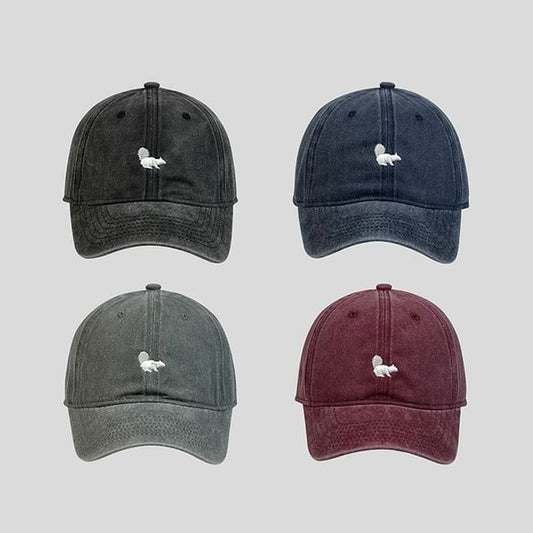 Cap Baseball Squirrel Embroidered