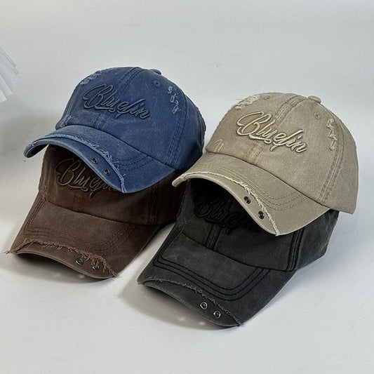 Cap Baseball Embroidered Letter Distressed