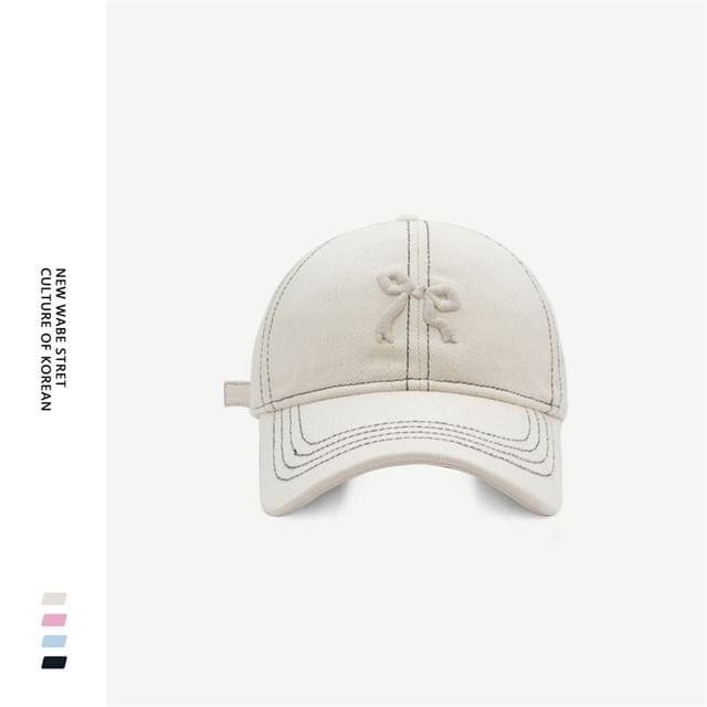 Cap Baseball Embroidered Bow
