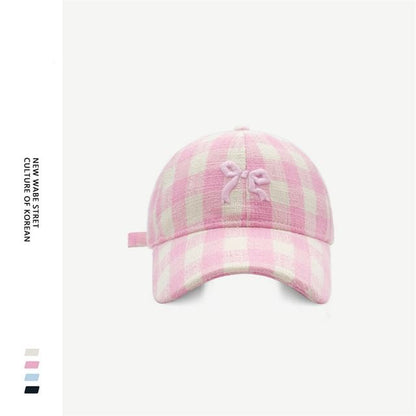 Cap Baseball Embroidered Bow