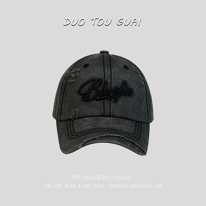 Cap Baseball Embroidered Letter Distressed