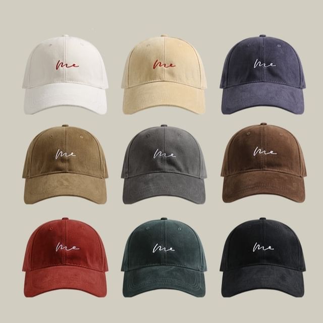 Lettering Embroidered Cap Baseball