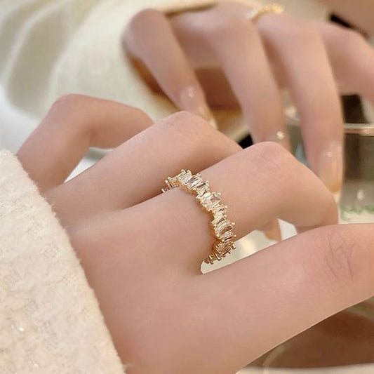 Open Alloy Rhinestone Ring