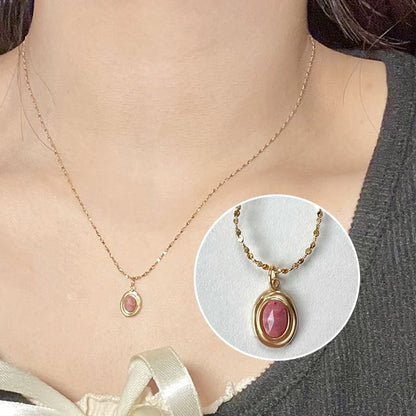 Oval Choker Alloy Pendant
