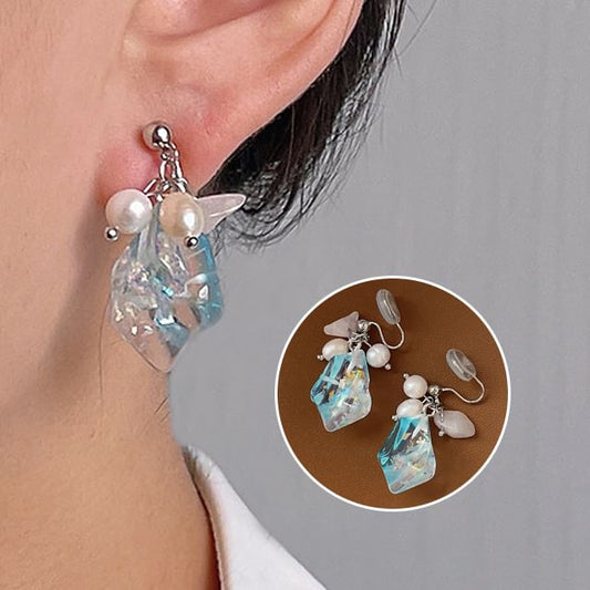Crystal Ear Cuff Faux Alloy Pearl Freshwater
