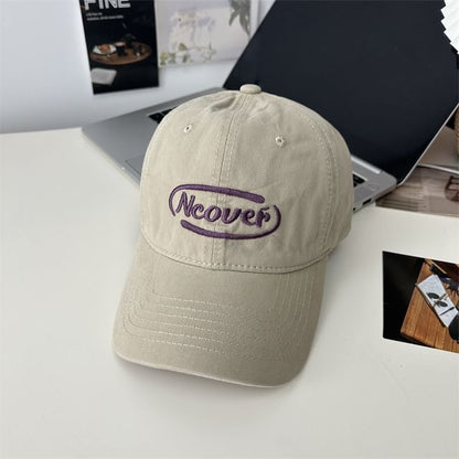 Lettering Baseball Embroidered Cap