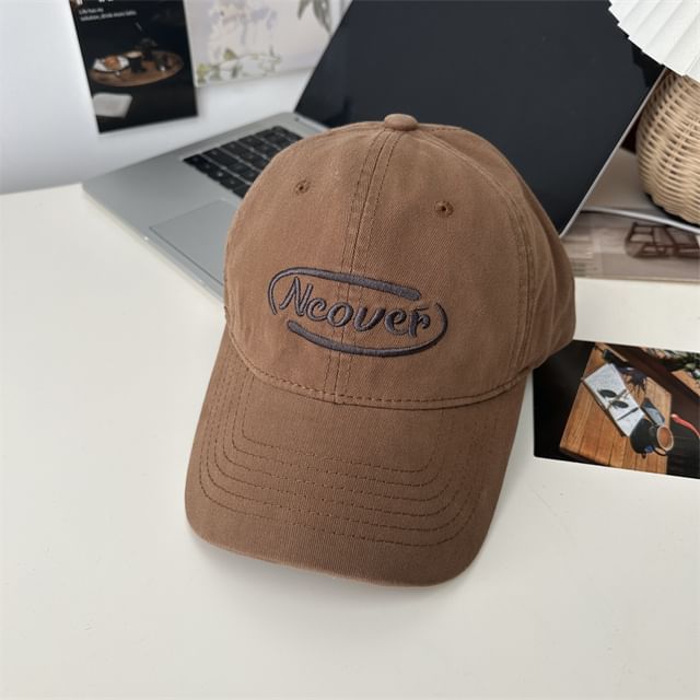 Lettering Baseball Embroidered Cap