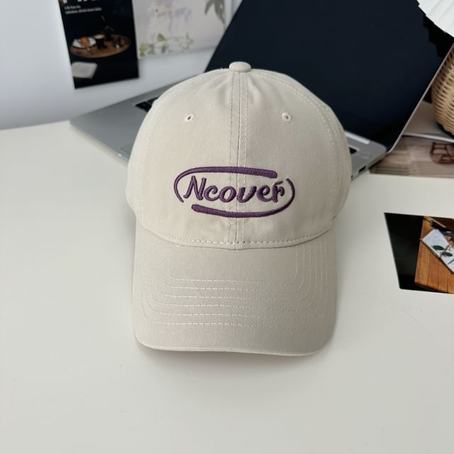 Lettering Baseball Embroidered Cap