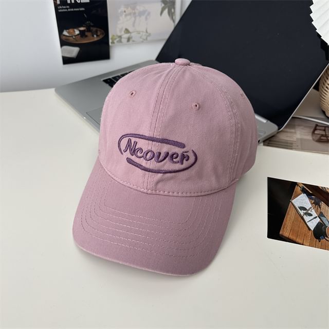 Lettering Baseball Embroidered Cap