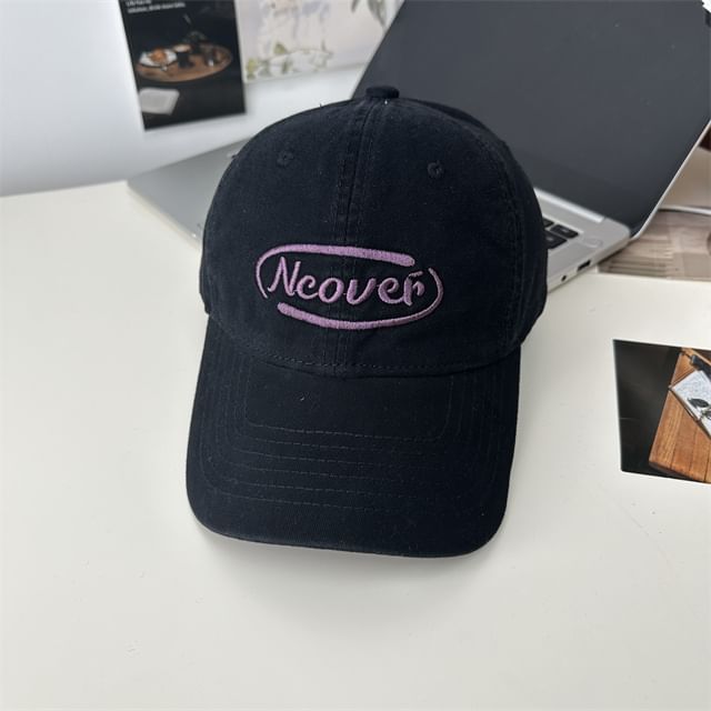 Lettering Baseball Embroidered Cap