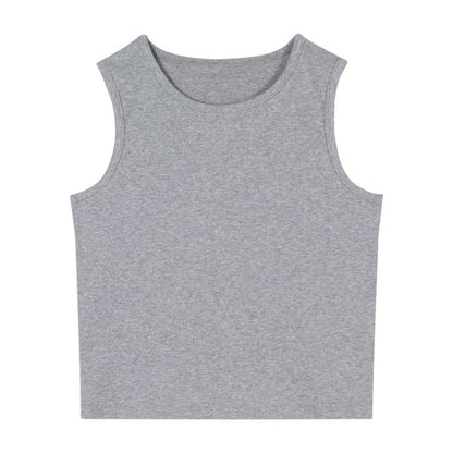 Top Tank Back Crop Plain Open