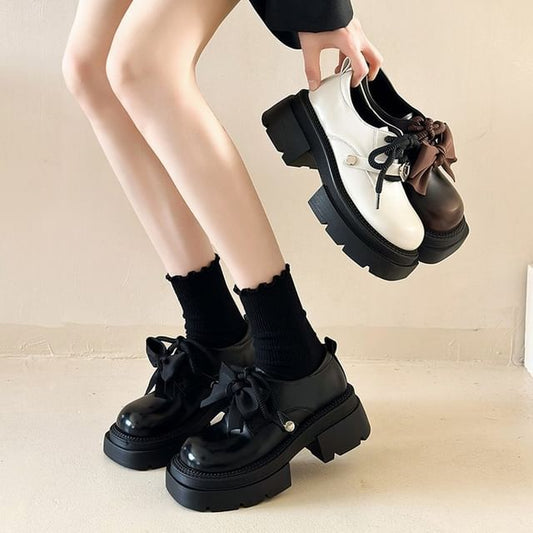 Derby Shoes Lace-Up Platform