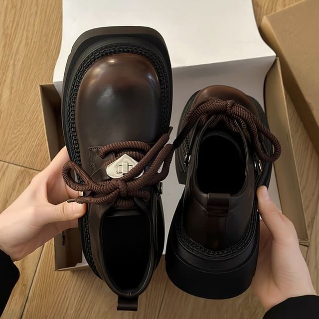 Derby Shoes Lace-Up Platform