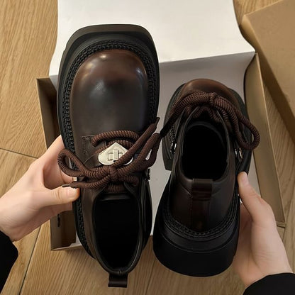 Derby Shoes Lace-Up Platform