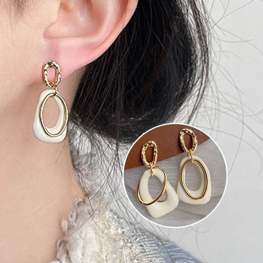 Irregular Dangle Earring Hoop Alloy