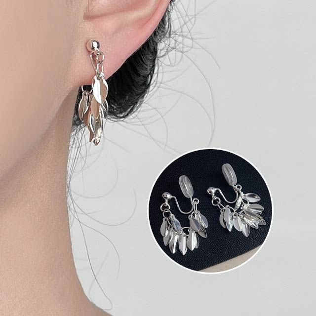 Chandelier Earring Leaf Alloy