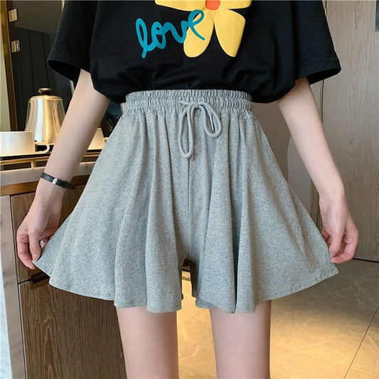 Drawstring Shorts Plain Waist