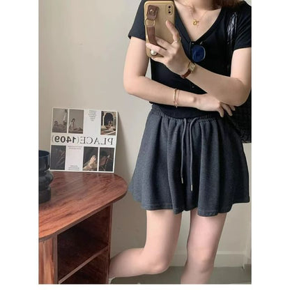 Plain High Skort Waist