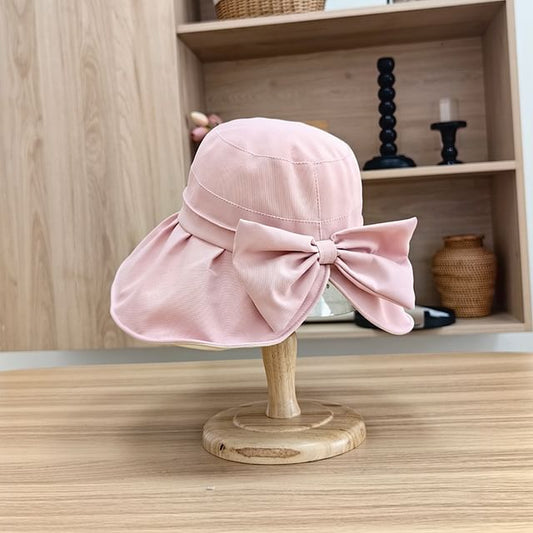 Bow Bucket Plain Hat