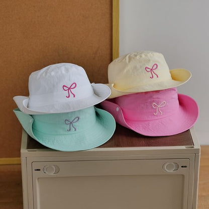 Bucket Bow Embroidered Hat