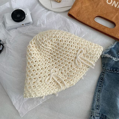 Bucket Bow Woven Hat