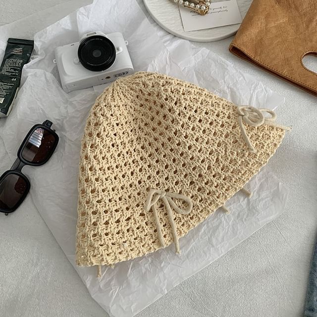 Bucket Bow Woven Hat