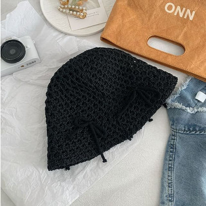 Bucket Bow Woven Hat