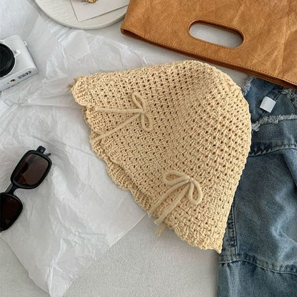 Bucket Bow Woven Hat