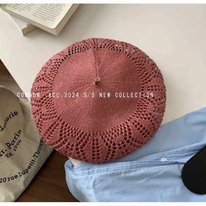 Hat Beret Eyelet