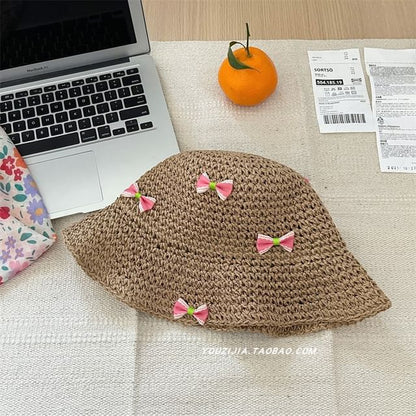 Bucket Straw Hat Bow