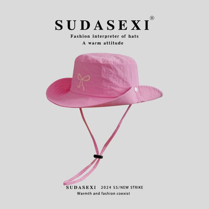 Bucket Bow Embroidered Hat
