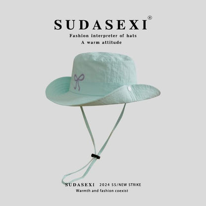 Bucket Bow Embroidered Hat