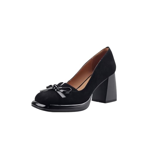 Sample Block Heel Bow Pumps