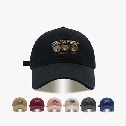 Baseball Embroidered Bear Cap
