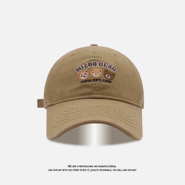 Baseball Embroidered Bear Cap