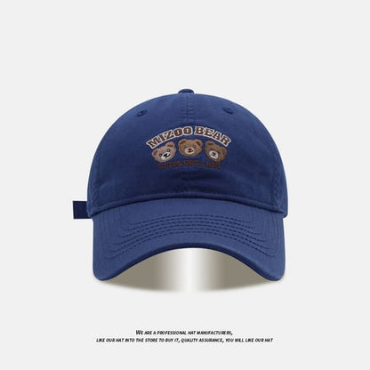 Baseball Embroidered Bear Cap