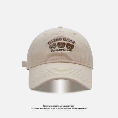 Baseball Embroidered Bear Cap