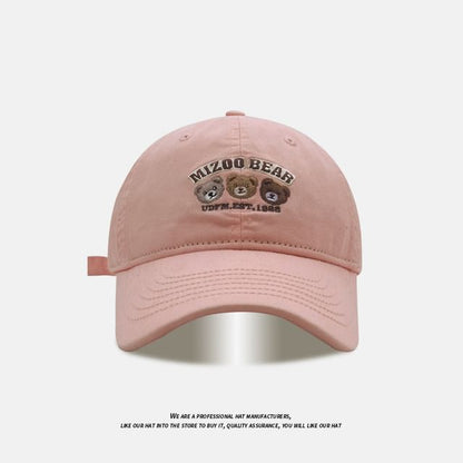 Baseball Embroidered Bear Cap