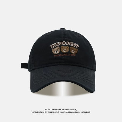 Baseball Embroidered Bear Cap