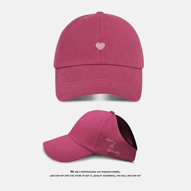 Embroidered Baseball Cap Heart