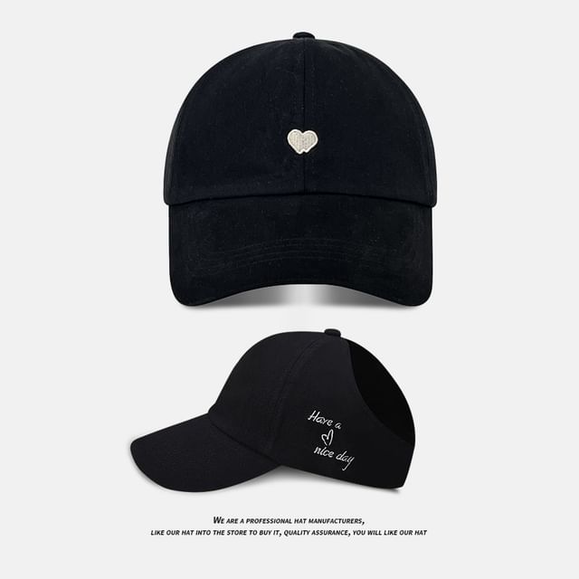 Embroidered Baseball Cap Heart