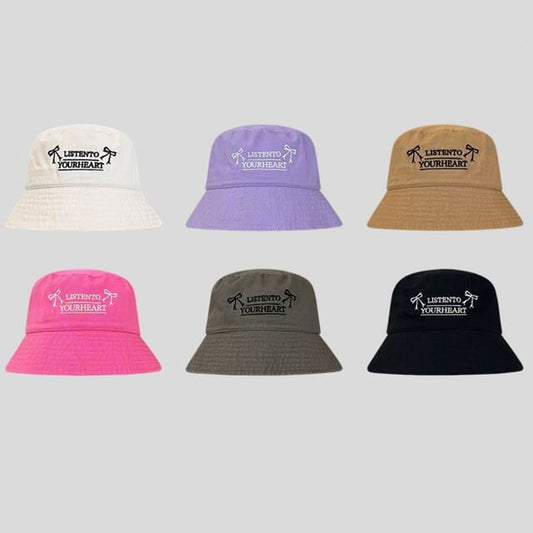 Bucket Lettering Embroidered Hat
