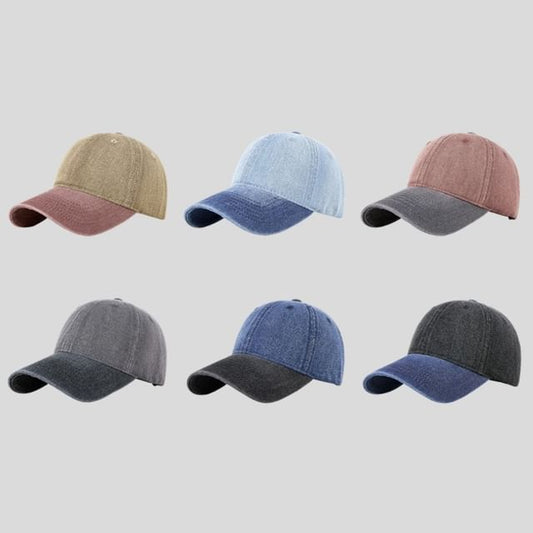 Washed Baseball Two Cap Denim Tone