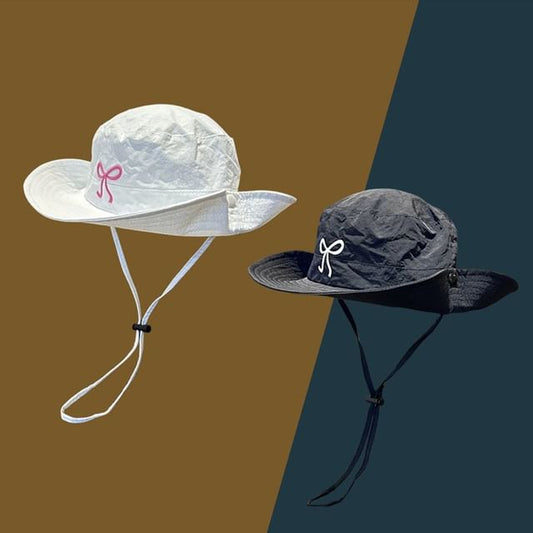 Hat Boonie Embroidered Bow
